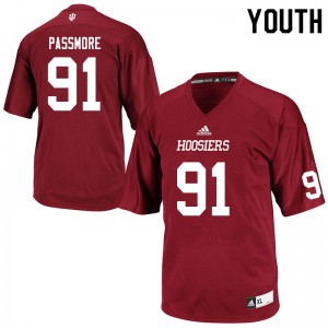 Youth Indiana University #91 Jeramy Passmore Crimson Stitched Jerseys 888355-774