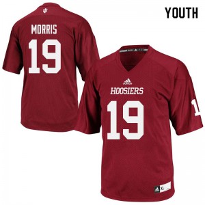 Youth Indiana Hoosiers #19 Jonah Morris Crimson Embroidery Jersey 169232-378