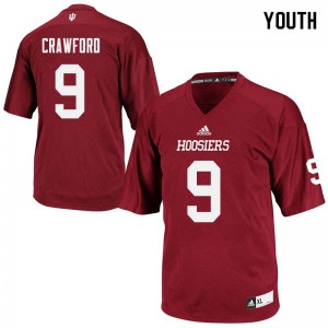 Youth Indiana #9 Jonathan Crawford Crimson Official Jerseys 269256-734