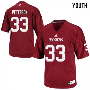 Youth Hoosiers #33 Jordan Peterson Crimson Player Jersey 389746-917