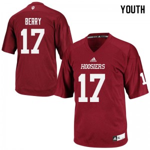 Youth Hoosiers #17 Justin Berry Crimson High School Jerseys 124688-267