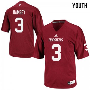 Youth Indiana Hoosiers #3 Peyton Ramsey Crimson Official Jersey 134764-648