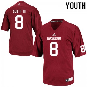 Youth Hoosiers #8 Stevie Scott III Crimson Stitched Jerseys 286313-855