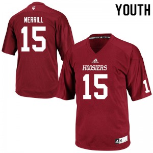 Youth Indiana Hoosiers #15 Zach Merrill Crimson Stitched Jersey 180230-379